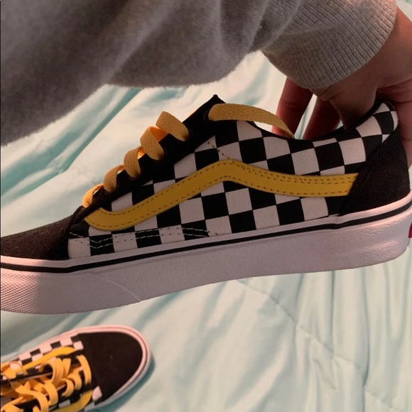 black yellow checkered vans